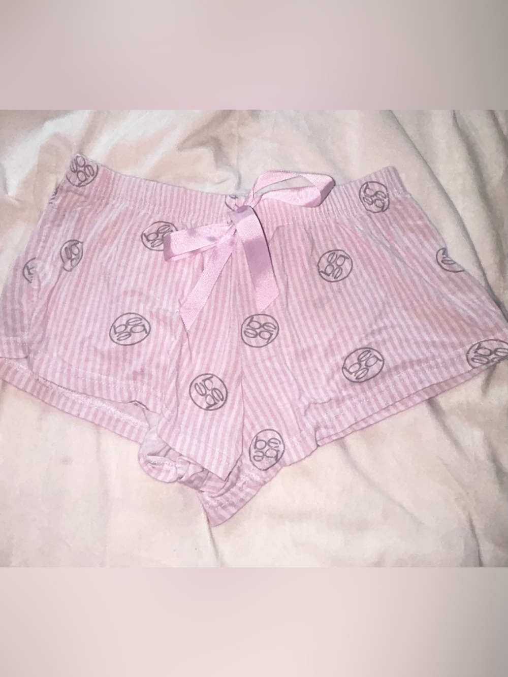 BeBe Pink Striped Lounge Shorts with Bow